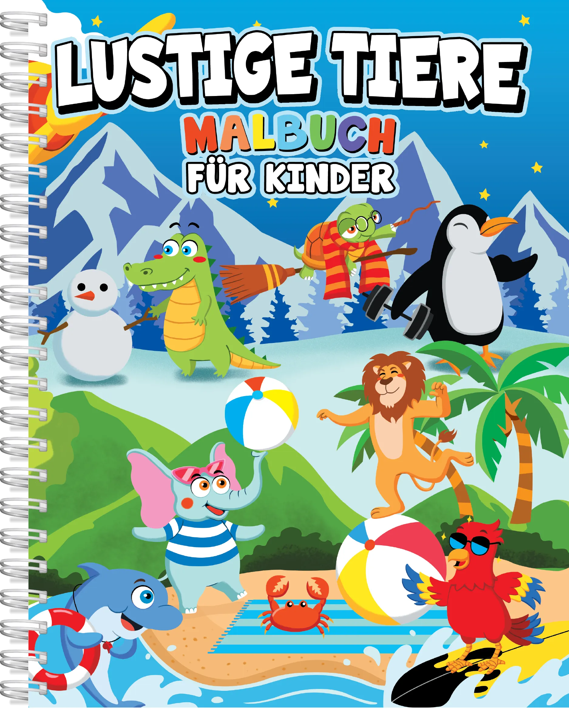 Lustige Tiere Malbuch ab 4 Jahren
